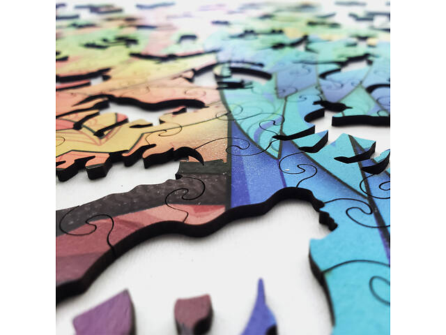 Пазлі А3 з дерева Папуга унікальна форма деталей 216 елементів 33х60 см - Фото 5