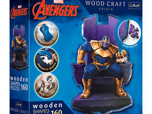 Пазлы 'Marvel Heroes Танос на троне' 160 элементов Wooden 20184 Trefl, в коробке (5900511201840)