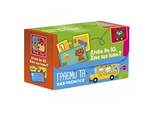 Пазлы Vladi Toys Найди пару Считаем до 10 Кто что ест VT5003-01