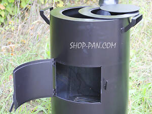Піч-буржуйка SHOP-PAN 3 мм із варильною поверхнею на дровах для внутрішнього нагрівання приміщень