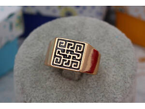 Печатка Xuping Jewelry 19,20,21,22,23 квадратна лабіринт золотиста Медичне золото, 23 love-shopping