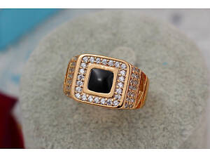 Печатка Xuping Jewelry чорна піраміда з камінням біля підніжжя 19,23,24 золотиста Медичне золото, 21'' love-shopping