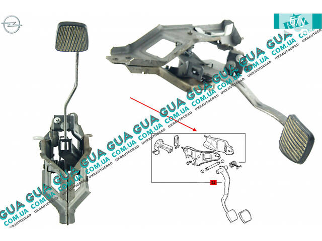 Педаль сцепления с кронштейном 90495676 Opel / ОПЕЛЬ VECTRA B 1995-2002 / ВЕКТРА Б 98-02