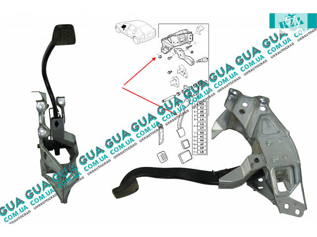 Педаль тормоза 9223047 Opel/ОПЕЛЬ ASTRA G 1998-2005/АСТРА Ж 98-05, Opel/ОПЕЛЬ ZAFIRA A 1999-2006/ЗАФИРА А 99-06