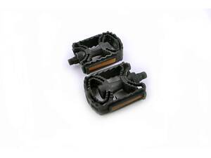 Педали велосипедные (с катафотами, пластик, черные, декор овал)