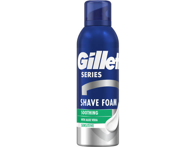 Піна для гоління Gillette Series Для чутливої шкіри з алое вера 200 мл (8001090870926) - Фото 1