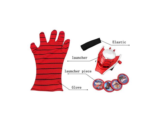 Рукавичка Людини-Павука з дискометом RESTEQ - іграшка Spider-Man з 4 літаючими дисками - Фото 2