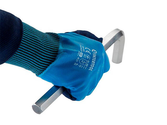 Перчатка Intertool нитриловая пористая 10' синяя (SP-0111) (3 шт.) - Фото 4