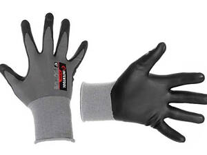 Рукавичка Intertool-Storm двошарова нітрилово-поліуританова 10' (SP-0189) Рукавички з поліуретановим покриттям