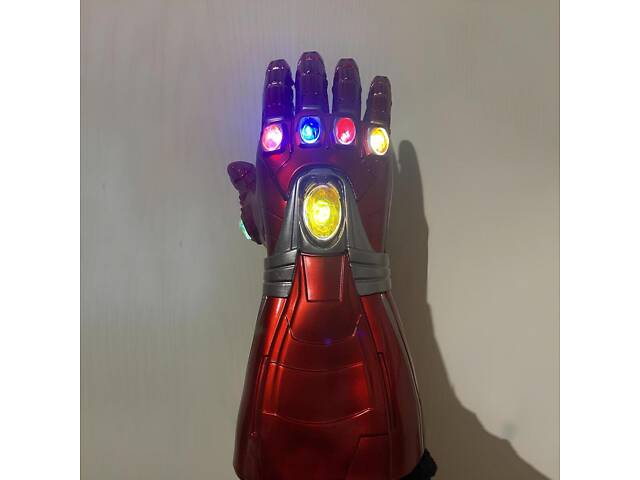 Світлова рукавиця Залізної людини 30 см — дитяча рукавичка Iron Man з фільму «Месники: Завершення» - Фото 4
