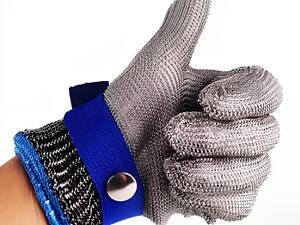 Кільчужна рукавичка RESTEQ S з нержавіючої сталі, рукавички від порізів, захисні порізостійкі