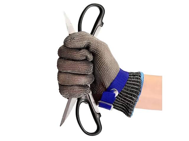 Кільчужна рукавичка RESTEQ S з нержавіючої сталі, рукавички від порізів, захисні порізостійкі - Фото 4