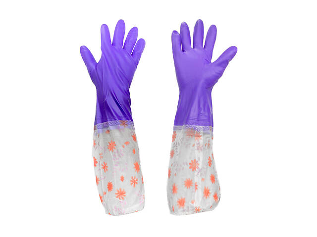 Перчатка латексная хозяйственная 500мм дельфин с нарукавниками (Д-ПL4) - Фото 1