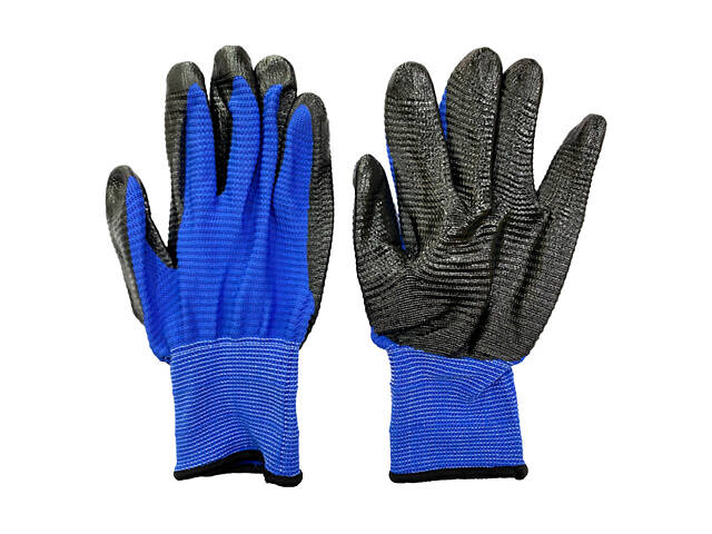 Рукавичка стрейчева ребриста подвійна 10' синьо/оранжево-чорна (Д-ПS3) - Фото 1