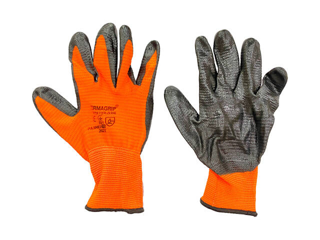 Рукавичка стрейчева ребриста подвійна 10' синьо/оранжево-чорна (Д-ПS3) - Фото 2