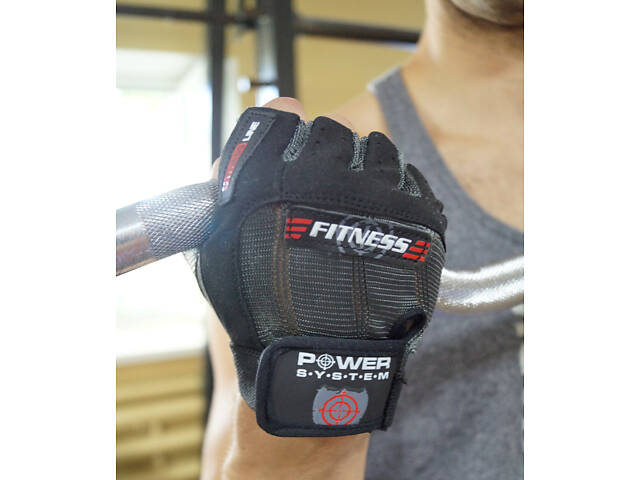 Рукавички для фітнесу та важкої атлетики Power System PS-2300 Fitness Grey/Black S - Фото 8