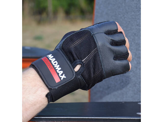 Рукавички для фітнесу MadMax MFG-269 Professional Exclusive Black S - Фото 2