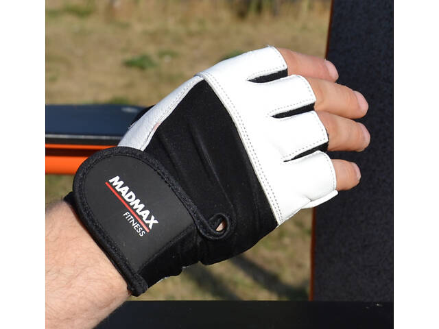 Рукавички для фітнесу MadMax MFG-444 Fitness White XL - Фото 2