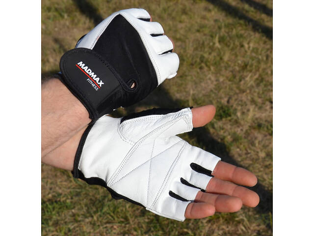 Рукавички для фітнесу MadMax MFG-444 Fitness White XL - Фото 7
