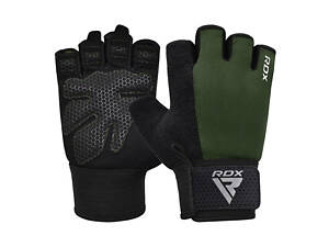 Перчатки для фитнеса RDX W1 Half Army Green Plus XL
