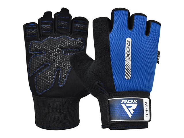 Перчатки для фитнеса RDX W1 HALF BLUE-L - Фото 1