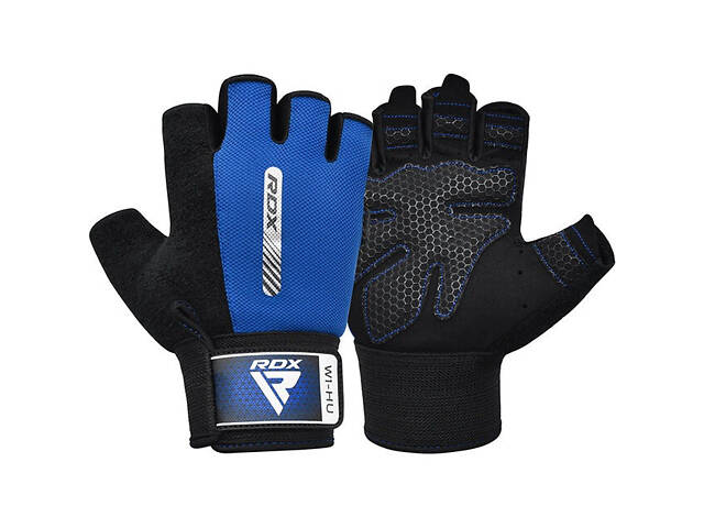 Перчатки для фитнеса RDX W1 HALF BLUE-L - Фото 2
