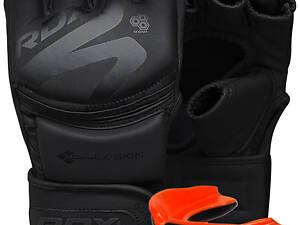 Рукавиці для ММА RDX F15 Noir Matte Black L (капа у комплекті)