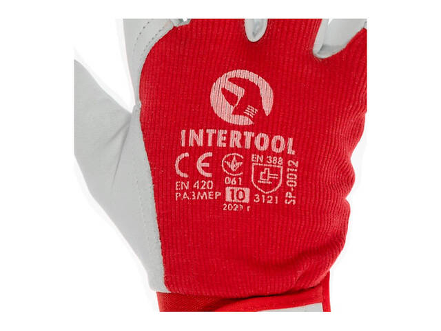 Рукавички Intertool шкіряні комбіновані 10' (SP-0012) - Фото 3
