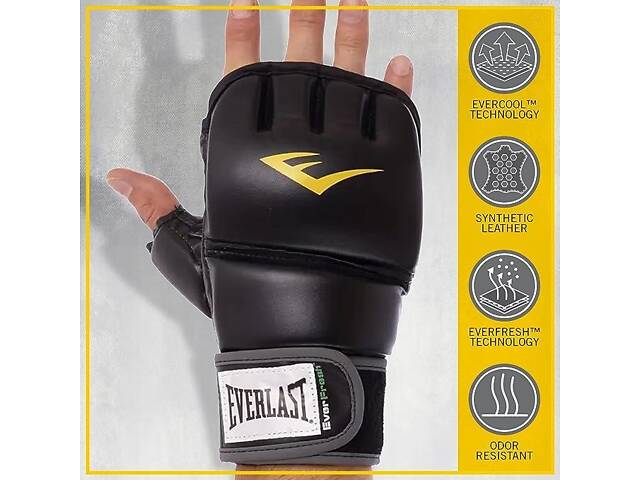 Рукавиці MMA Everlast WRIST WRAP HB GL Чорний L/XL (883341-70-8) - Фото 4