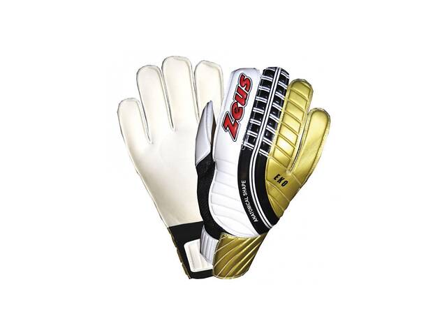 Перчатки вратарские Zeus GUANTO EKO BIANCO черный, белый, золотой, красный 5 Z00735 5 - Фото 1