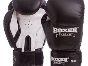 Перчатки боксерские Boxer 2023 10 унций Черно-белый