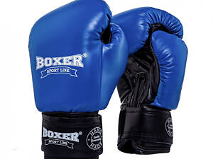 Рукавички боксерські BOXER 'Еліт' 10 oz кожвініл 0,8 мм сині