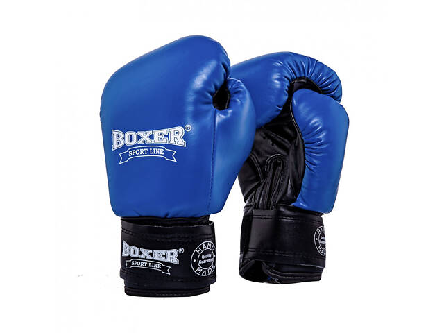 Рукавички боксерські BOXER 'Еліт' 10 oz кожвініл 1 мм сині - Фото 1