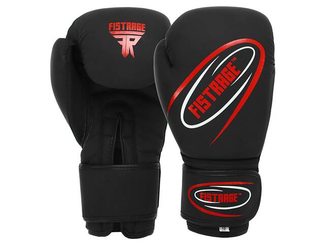 Боксерські рукавички FISTRAGE VL-4153 12 унцій Чорно-червоні - Фото 1