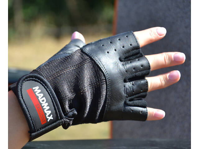Рукавички для фітнесу MadMax MFG-248 Clasic Exclusive Black L - Фото 2