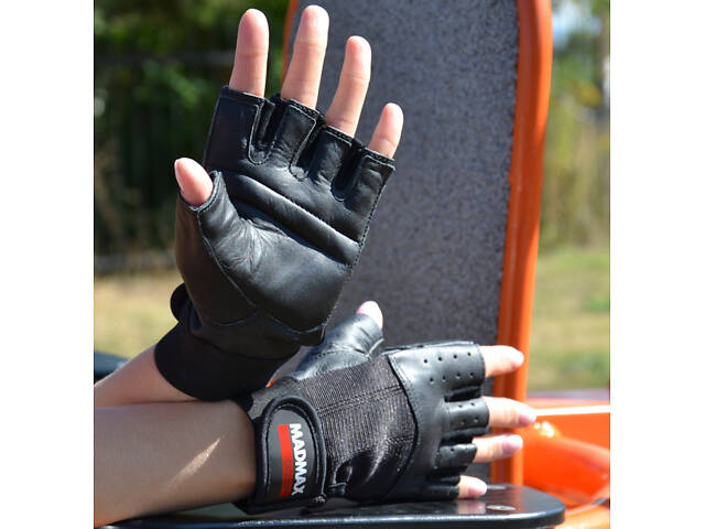 Рукавички для фітнесу MadMax MFG-248 Clasic Exclusive Black L - Фото 4