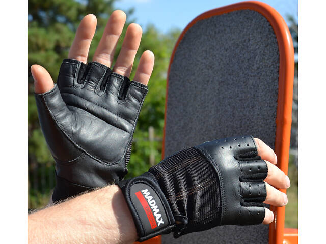 Рукавички для фітнесу MadMax MFG-248 Clasic Exclusive Black L - Фото 8