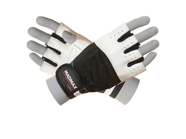 Рукавички для фітнесу MadMax MFG-248 Clasic White L - Фото 1