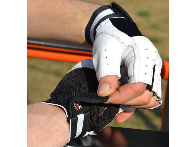 Рукавички для фітнесу MadMax MFG-248 Clasic White L - Фото 8