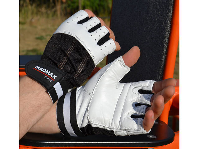 Рукавички для фітнесу MadMax MFG-248 Clasic White XL - Фото 4