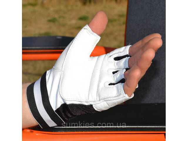 Рукавички для фітнесу MadMax MFG-248 Clasic White M - Фото 3