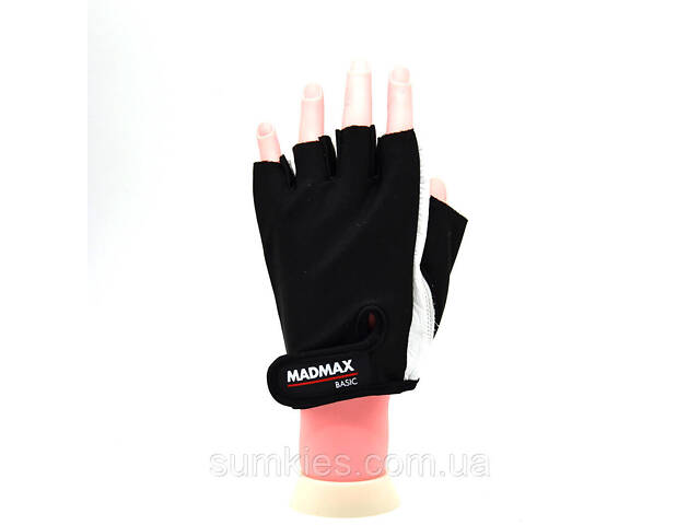 Рукавички для фітнесу MadMax MFG-250 Basic Whihe L - Фото 2