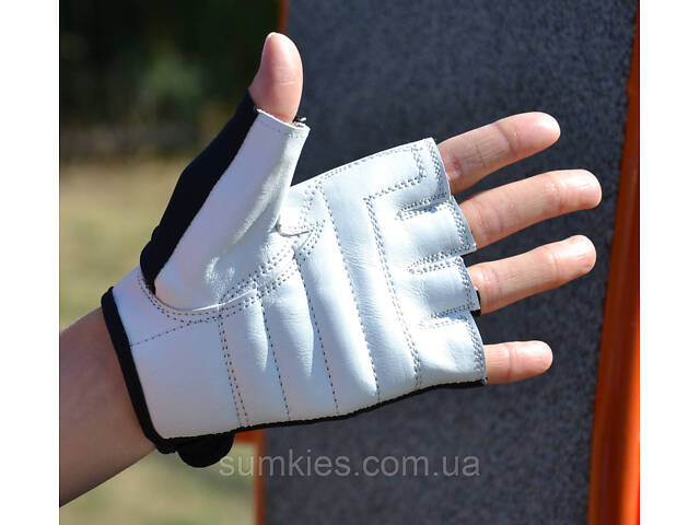 Рукавички для фітнесу MadMax MFG-250 Basic Whihe L - Фото 5