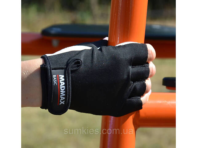 Рукавички для фітнесу MadMax MFG-250 Basic Whihe L - Фото 6