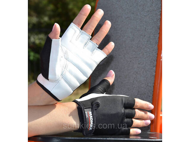Рукавички для фітнесу MadMax MFG-250 Basic Whihe L - Фото 7