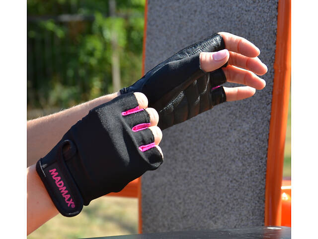 Рукавички для фітнесу MadMax MFG-251 Rainbow Pink XS - Фото 8