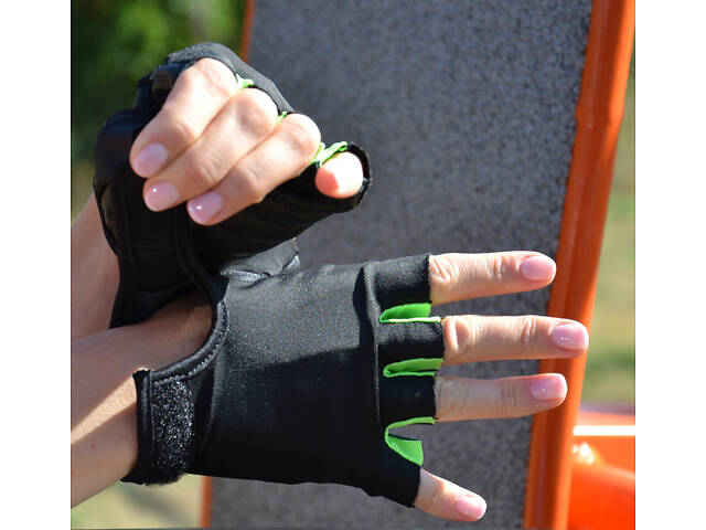 Рукавички для фітнесу MadMax MFG-251 Rainbow Green M - Фото 5