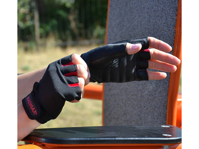 Рукавички для фітнесу MadMax MFG-251 Rainbow Rubine Red M - Фото 9