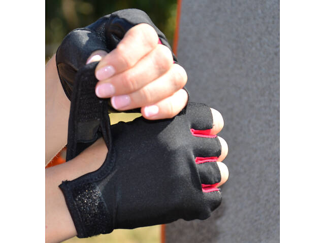 Рукавички для фітнесу MadMax MFG-251 Rainbow Rubine Red M - Фото 10