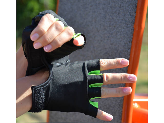 Перчатки для фитнеса MadMax MFG-251 Rainbow Green L - Фото 5